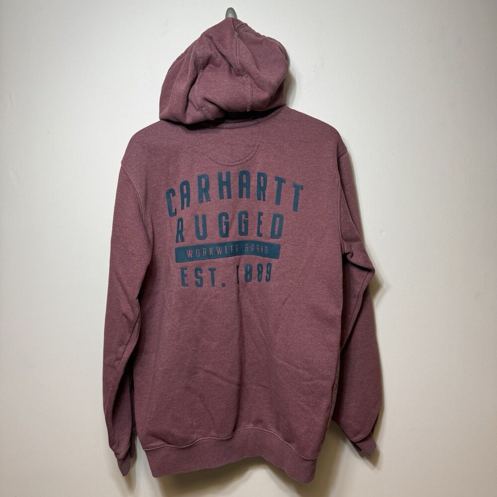 Carhartt Original Fit Hoodie Pull Over Mens Small Rugged Fullback Print Design - Picture 3 of 7